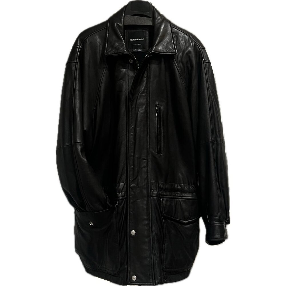 Vintage Men's Andrew Marc Black Leather Jacket sz L/G